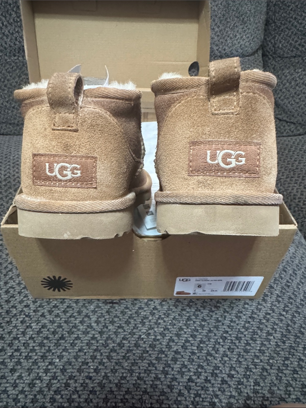 UGG Kids Chestnut Suede Slip-On Clog fits women size 7-8 too! Box included